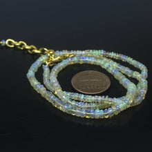 Load image into Gallery viewer, Ethiopian Opal Smooth Rondelle Beads Gold Vermeil Necklace 18&quot; 3mm 4mm - Jalvi &amp; Co.