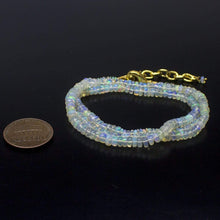 Load image into Gallery viewer, Ethiopian Opal Smooth Rondelle Beads Gold Vermeil Necklace 19&quot; 2mm 4mm - Jalvi &amp; Co.