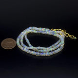 Ethiopian Opal Smooth Rondelle Beads Gold Vermeil Necklace 19