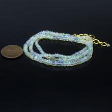 Load image into Gallery viewer, Ethiopian Opal Smooth Rondelle Beads Gold Vermeil Necklace 19&quot; 3mm 4mm - Jalvi &amp; Co.