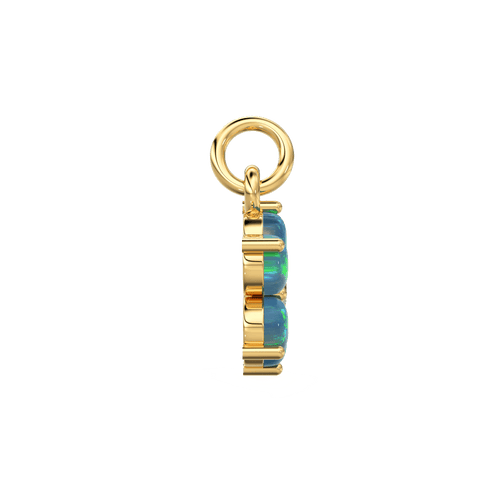 Ethiopian Welo Opal Round Diamond Pendant / 14k 18k Solid Gold Pendant / Ethiopian Opal Pendant / Opal Diamond Pendant / Christmas Sale - Jalvi & Co.