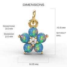 Load image into Gallery viewer, Ethiopian Welo Opal Round Diamond Pendant / 14k 18k Solid Gold Pendant / Ethiopian Opal Pendant / Opal Diamond Pendant / Sale - Jalvi &amp; Co.