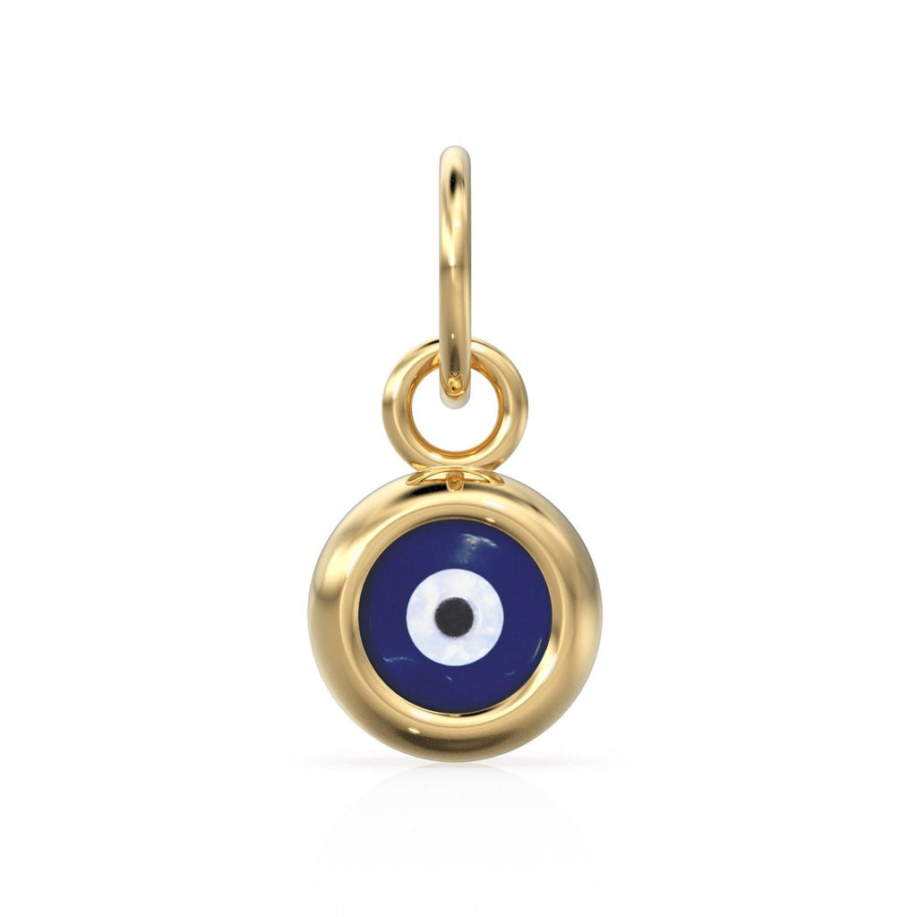 Evil Eye 18k Solid Gold Evil Eye Murano Charm / Good luck and Protection Enamel Pendant - Jalvi & Co.