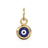 Evil Eye 18k Solid Gold Evil Eye Murano Charm / Good luck and Protection Enamel Pendant