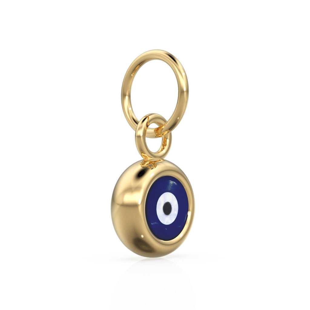 Evil Eye 18k Solid Gold Evil Eye Murano Charm / Good luck and Protection Enamel Pendant - Jalvi & Co.