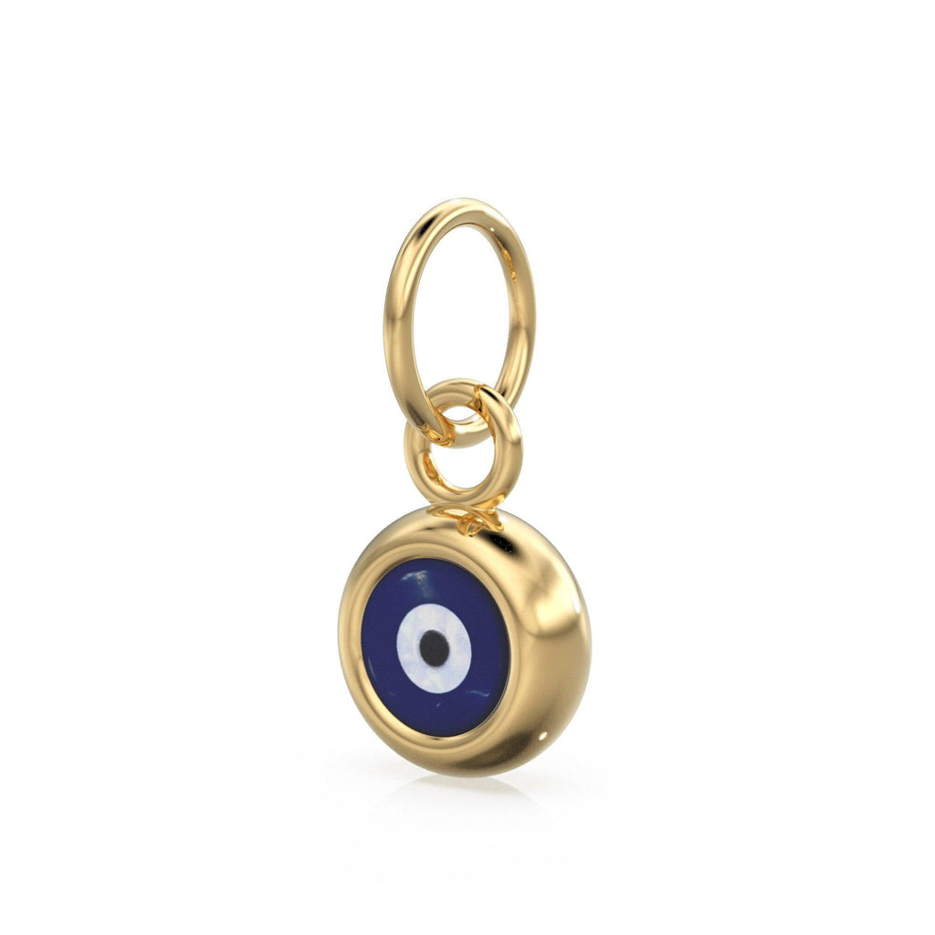 Evil Eye 18k Solid Gold Evil Eye Murano Charm / Good luck and Protection Enamel Pendant - Jalvi & Co.