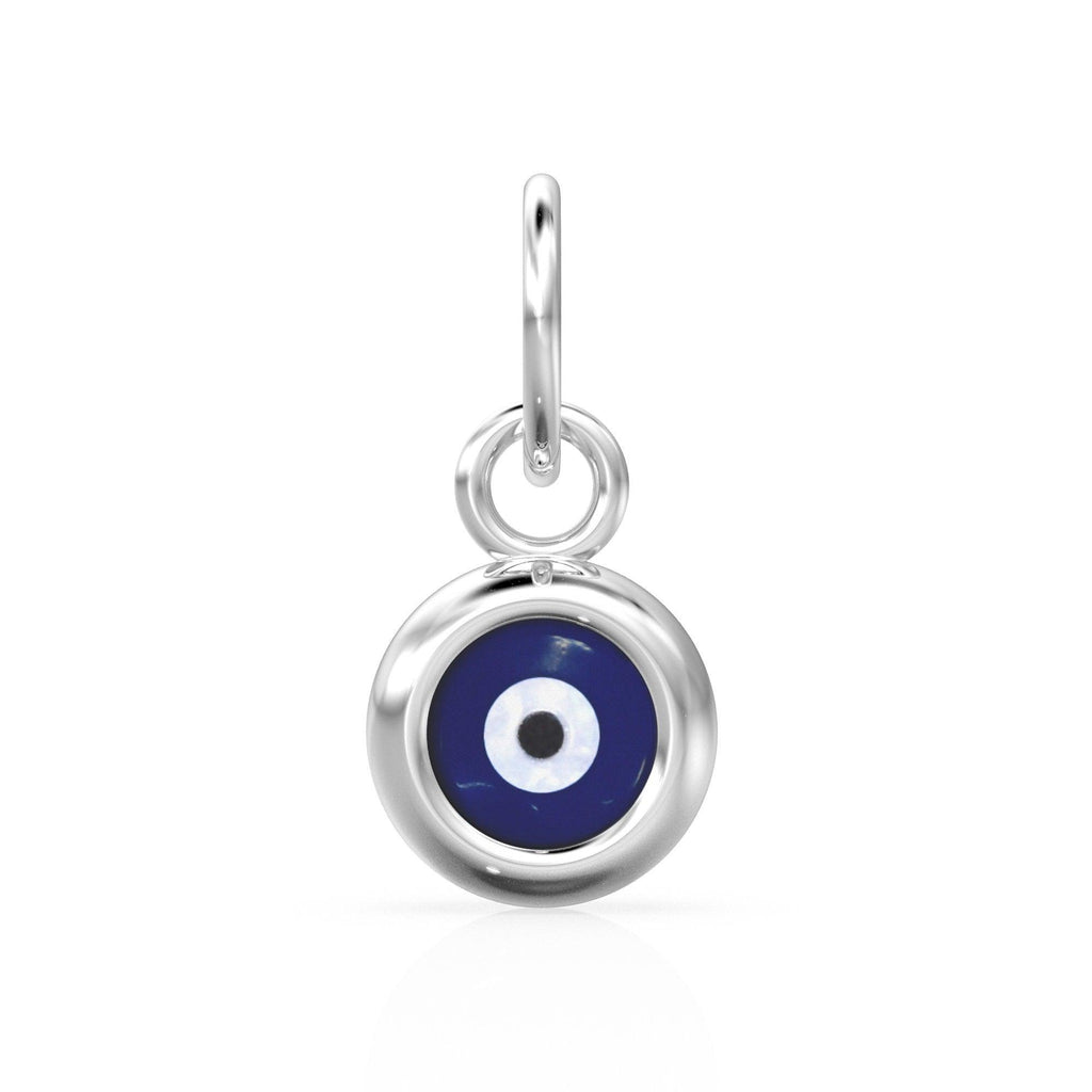 Evil Eye 18k Solid Gold Evil Eye Murano Charm / Good luck and Protection Enamel Pendant - Jalvi & Co.