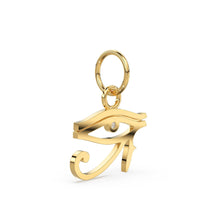 Load image into Gallery viewer, Eye of Horus Diamond 14k 18k Solid Gold Charm Pendant, Eye of Horus Charm, Gold Charm Finding, Egyptian Solid Gold Pendant - Jalvi &amp; Co.