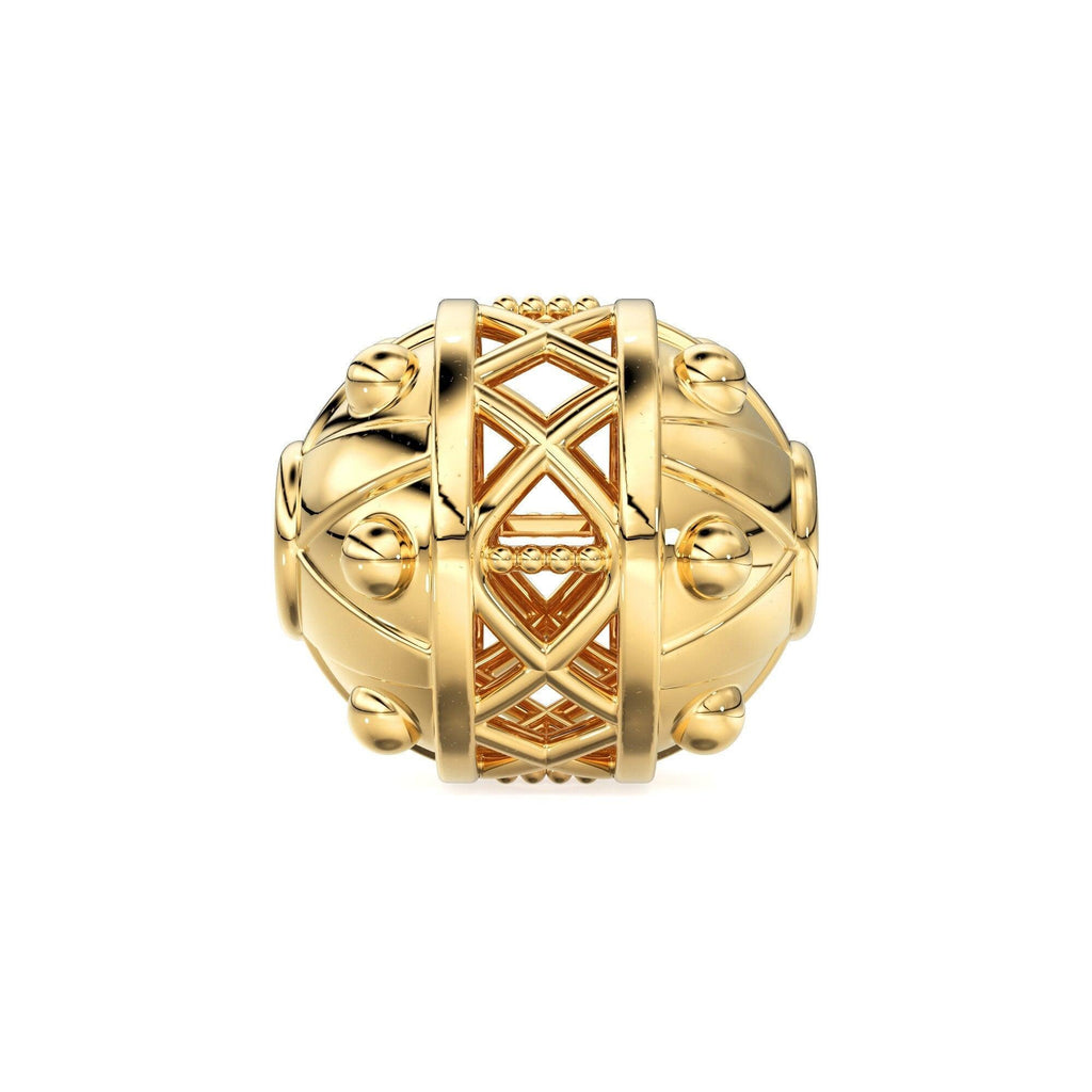 Fancy Solid Gold 14k 18k Solid Gold Spacer Bead Jewelry Making Supply available in 6.60mm - Jalvi & Co.