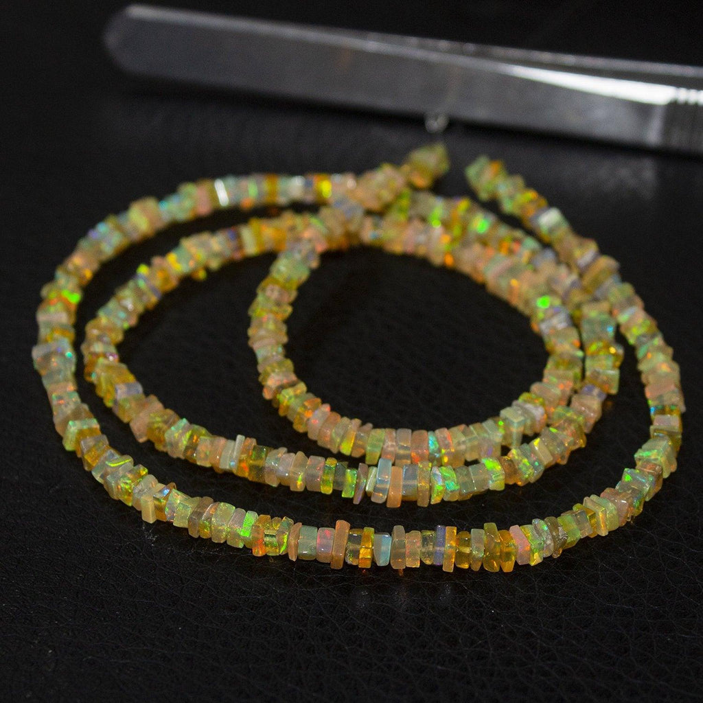 Fire Welo Ethiopian Opal Smooth Rondelle Gemstone Loose Spacer Beads 9" 3mm 4mm - Jalvi & Co.