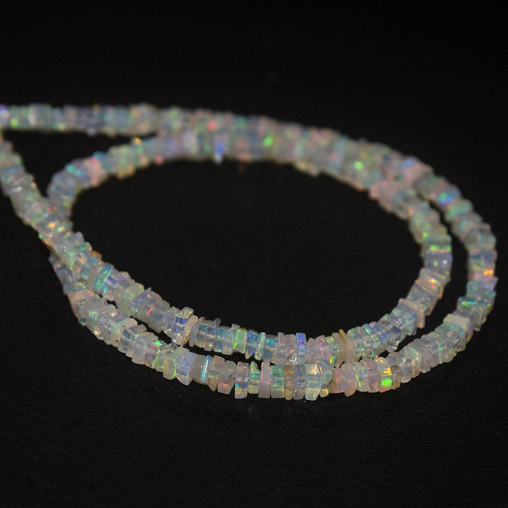 Fire Welo Ethiopian Opal Smooth Rondelle Gemstone Loose Spacer Beads 9" 3mm 4mm - Jalvi & Co.