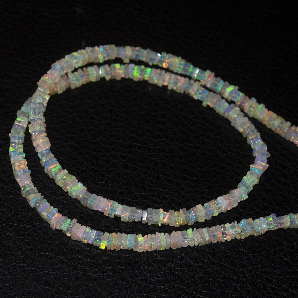 Fire Welo Ethiopian Opal Smooth Rondelle Gemstone Loose Spacer Beads 9" 3mm 4mm - Jalvi & Co.