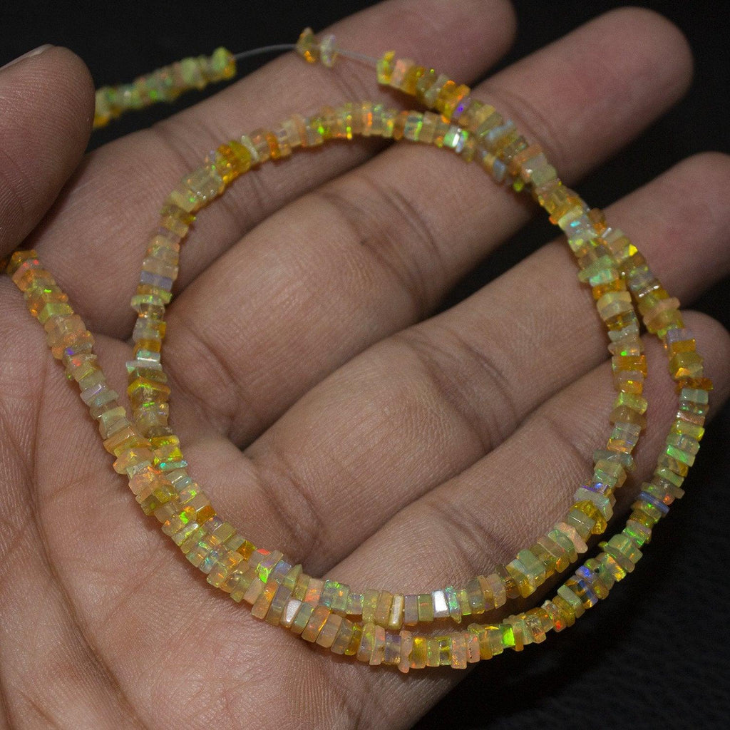 Fire Welo Ethiopian Opal Smooth Rondelle Gemstone Loose Spacer Beads 9" 3mm 4mm - Jalvi & Co.
