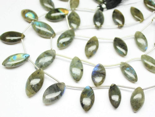Flash Labradorite Smooth Marquise Drop Loose Gemstone Beads 9
