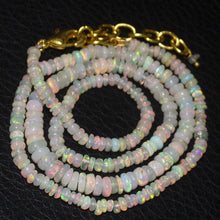 Load image into Gallery viewer, Flashy Ethiopian Welo Opal Gold Vermeil Smooth Rondelle Necklace 18&quot; 3mm 4.5mm - Jalvi &amp; Co.