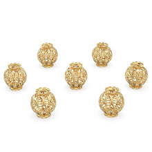 Load image into Gallery viewer, Flower Vase Solid Gold 14k 18k Handmade Gold Spacer Bead Jewelry Making Supply 7mm 8mm 11mm - Jalvi &amp; Co.