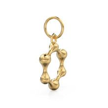 Load image into Gallery viewer, Fluid Molecule 14k 18k Solid Gold Charm Pendant, Organic Diamond Charm, Gold Charm Diamond Finding, Dainty Solid Gold Pendant - Jalvi &amp; Co.