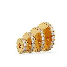 Load image into Gallery viewer, French Pave Diamond Gold Beads / Handmade Diamond Rondelle Beads / Diamond Round Beads / Solid Gold Diamond Spacer Findings / Round Diamond - Jalvi &amp; Co.