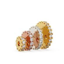 Load image into Gallery viewer, French Pave Diamond Gold Beads / Handmade Diamond Rondelle Beads / Diamond Round Beads / Solid Gold Diamond Spacer Findings / Round Diamond - Jalvi &amp; Co.