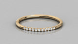 French Pave Diamond Ring / 14k Gold Round Diamond Band / Diamond Pinky Ring / Diamond Stackable Ring