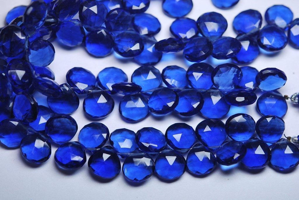 Ful Strand, 8 Inches Strand, Super Finest Aaa Kyanite Blue Quartz Faceted Briolette Heart Approx 8mm - Jalvi & Co.