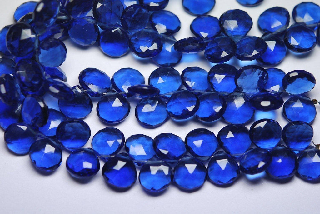 Ful Strand, 8 Inches Strand, Super Finest Aaa Kyanite Blue Quartz Faceted Briolette Heart Approx 8mm - Jalvi & Co.