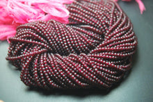 Load image into Gallery viewer, Full 13 Inches Strand Rare Garnet Color Chalcedony Micro Faceted Roundels, 3mm Long Size, - Jalvi &amp; Co.