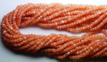 Load image into Gallery viewer, Full 14 Inches Long Strand Micro Faceted Rondelles Peach Moonstone Large Size 3.5-4mm - Jalvi &amp; Co.
