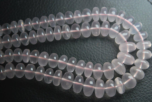 Full 16 Inch Strand, Rose Quartz Smooth Rondelles, 6-12mm - Jalvi & Co.
