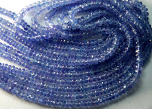 Load image into Gallery viewer, Full 2X14 Inch Long Strand Micro Faceted Rondelles Blue Tanzanite 2.75-3mm - Jalvi &amp; Co.