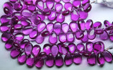 Full 7 Inch Strand,Rodolite Pink Quartz Smooth Pear Shape Briolette, Size 8X12 mm