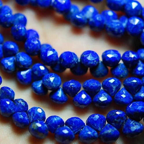Full 8 Inch, Aaa Quality, Lapis Lazuli Faceted Onions Shape Briolettes, 8-9mm Long - Jalvi & Co.
