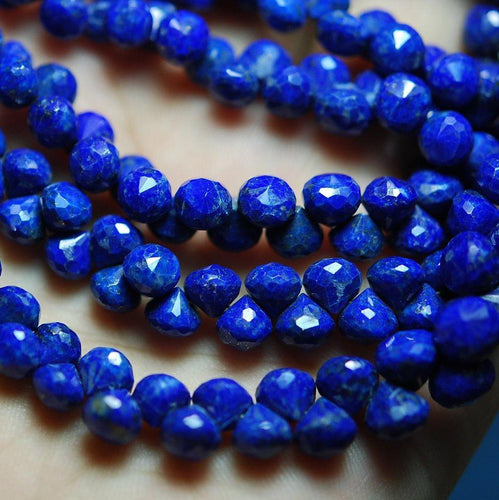 Full 8 Inch, Aaa Quality, Lapis Lazuli Faceted Onions Shape Briolettes, 8-9mm Long - Jalvi & Co.