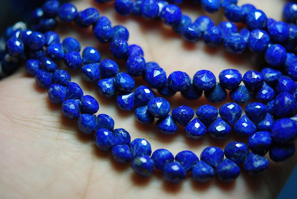 Full 8 Inch, Aaa Quality, Lapis Lazuli Faceted Onions Shape Briolettes, 8-9mm Long - Jalvi & Co.