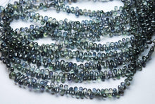 Load image into Gallery viewer, Full Strand, 14 Inch Super Finest Natural Aaa Green Sapphire Faceted Teardrop Briolette Shaped Size 4-6mm - Jalvi &amp; Co.