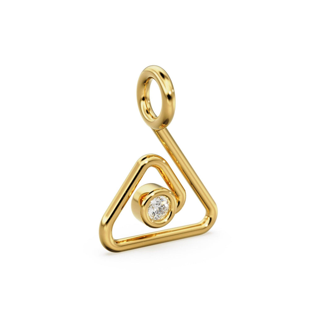 Geometric Diamond Solid Gold Pendant / Infinity Loop Real Diamond Gold Charm / Geometric Charm / Diamond Jewelry / Diamond Gold NecklaceSALE - Jalvi & Co.