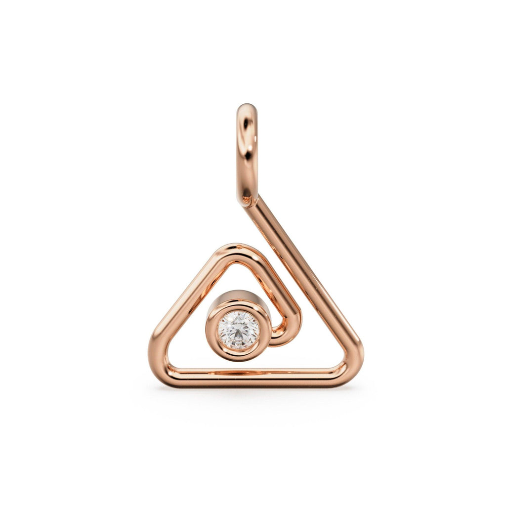 Geometric Diamond Solid Gold Pendant / Infinity Loop Real Diamond Gold Charm / Geometric Charm / Diamond Jewelry / Diamond Gold NecklaceSALE - Jalvi & Co.