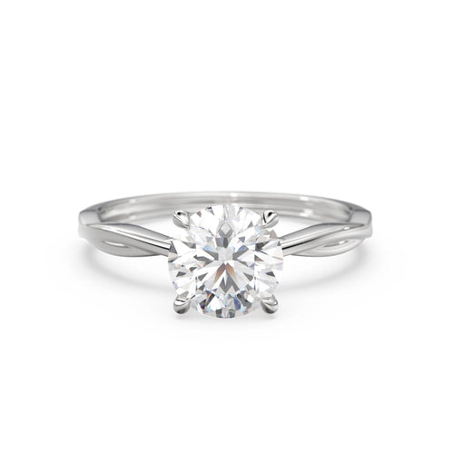 GIA Diamond Twisted Vine Engagement Ring, Certified Diamond Nature Ring, Solid Gold Engagement Ring, GIA Certified 18k Diamond Ring - Jalvi & Co.