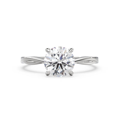 GIA Diamond Twisted Vine Engagement Ring, Certified Diamond Nature Ring, Solid Gold Engagement Ring, GIA Certified 18k Diamond Ring - Jalvi & Co.