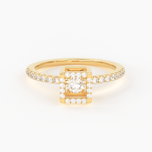 Load image into Gallery viewer, Gift Box Diamond Wedding Band / Diamond Wedding Ring / Pave Diamond Unique Ring / Stacking 14k Gold Handmade Ring - Jalvi &amp; Co.