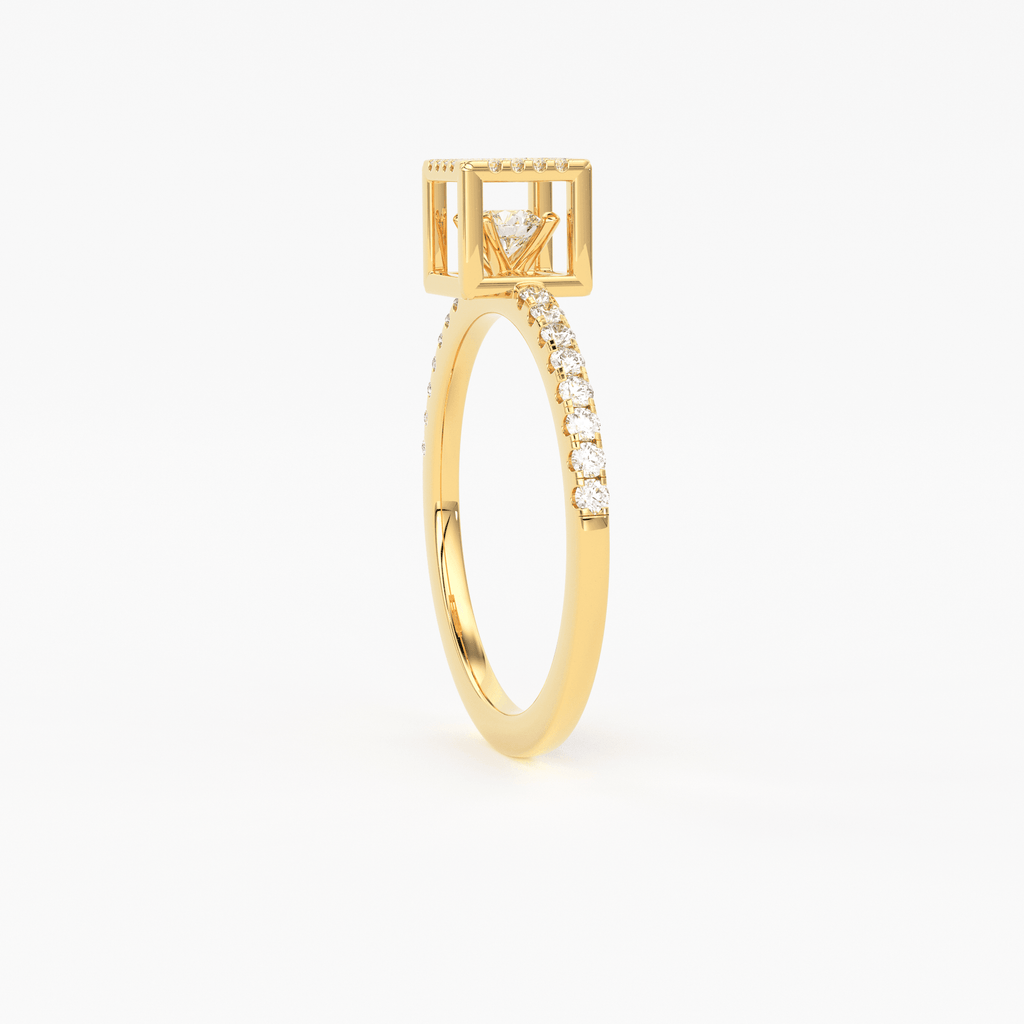 Gift Box Diamond Wedding Band / Diamond Wedding Ring / Pave Diamond Unique Ring / Stacking 14k Gold Handmade Ring - Jalvi & Co.