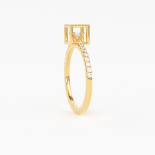 Load image into Gallery viewer, Gift Box Diamond Wedding Band / Diamond Wedding Ring / Pave Diamond Unique Ring / Stacking 14k Gold Handmade Ring - Jalvi &amp; Co.