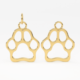 Gold Paw Cut Out Pendant, Dog Cat Paw Charm Pendant, 14k Gold Pendant, Yellow Gold, Favourite Pet Pendant, Gift For Her