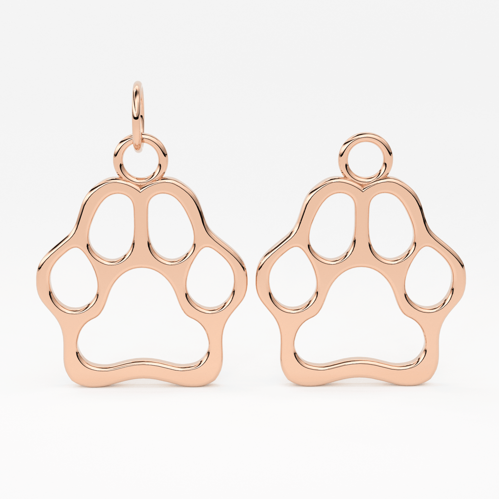 Gold Paw Cut Out Pendant, Dog Cat Paw Charm Pendant, 14k Gold Pendant, Yellow Gold, Favourite Pet Pendant, Gift For Her - Jalvi & Co.