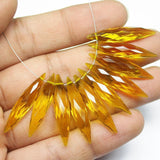 Gold Quartz Faceted Marquise Beads 30x6mm 6pc