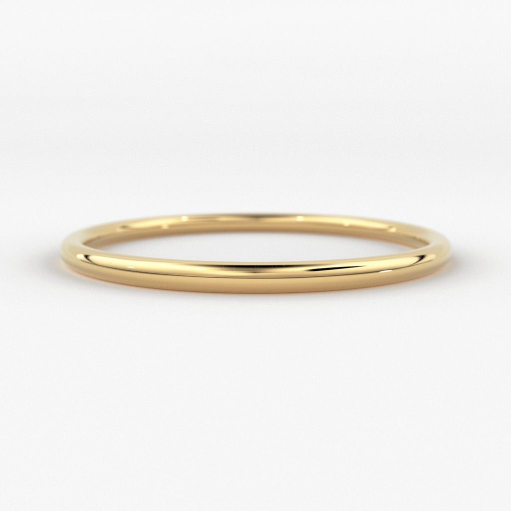 Gold Ring / 18K Solid Gold Round Wedding Band / 1.5 MM Yellow Gold Ring / Dainty Stacking Ring / Simple Delicate Ring / Thin wedding band - Jalvi & Co.