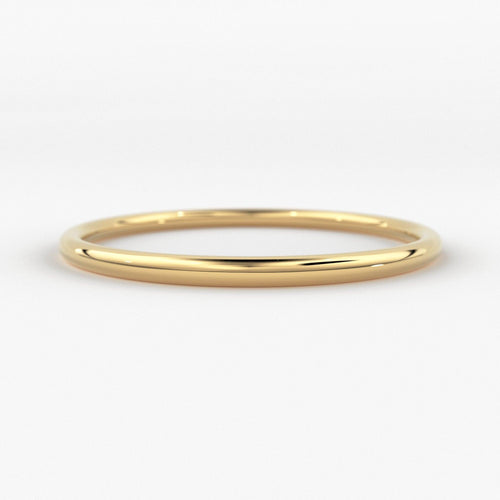 Gold Ring / 18K Solid Gold Round Wedding Band / 1.5 MM Yellow Gold Ring / Dainty Stacking Ring / Simple Delicate Ring / Thin wedding band - Jalvi & Co.