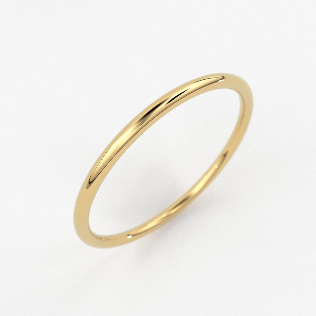 Gold Ring / 18K Solid Gold Round Wedding Band / 1.5 MM Yellow Gold Ring / Dainty Stacking Ring / Simple Delicate Ring / Thin wedding band - Jalvi & Co.
