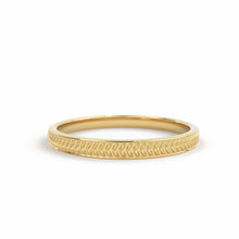 Load image into Gallery viewer, Gold Wedding Band in 14k Gold/ Herringbone Eternity Ring / Chevron Ring / 14K Gold Herringbone Ring / Minimalist Ring/ Chevron Eternity Ring - Jalvi &amp; Co.