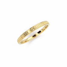 Load image into Gallery viewer, Gold Wedding Band in 14k Gold/ Herringbone Eternity Ring / Chevron Ring / 14K Gold Herringbone Ring / Minimalist Ring/ Chevron Eternity Ring - Jalvi &amp; Co.